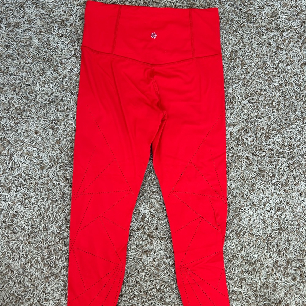 Athleta orange red 7/8 leggings size small!